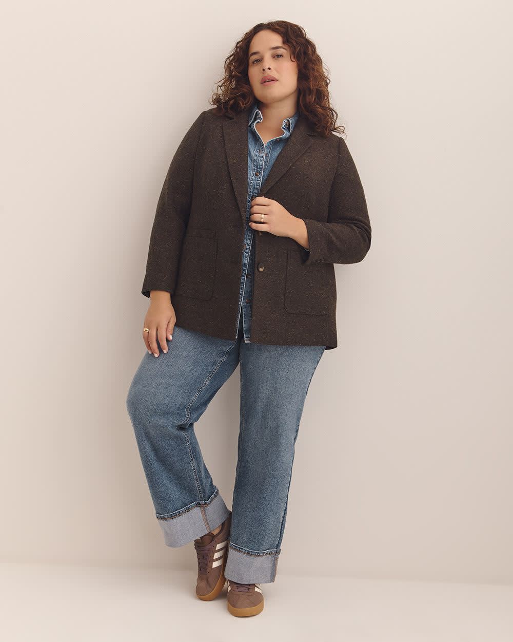 Brown Wool Blend Blazer