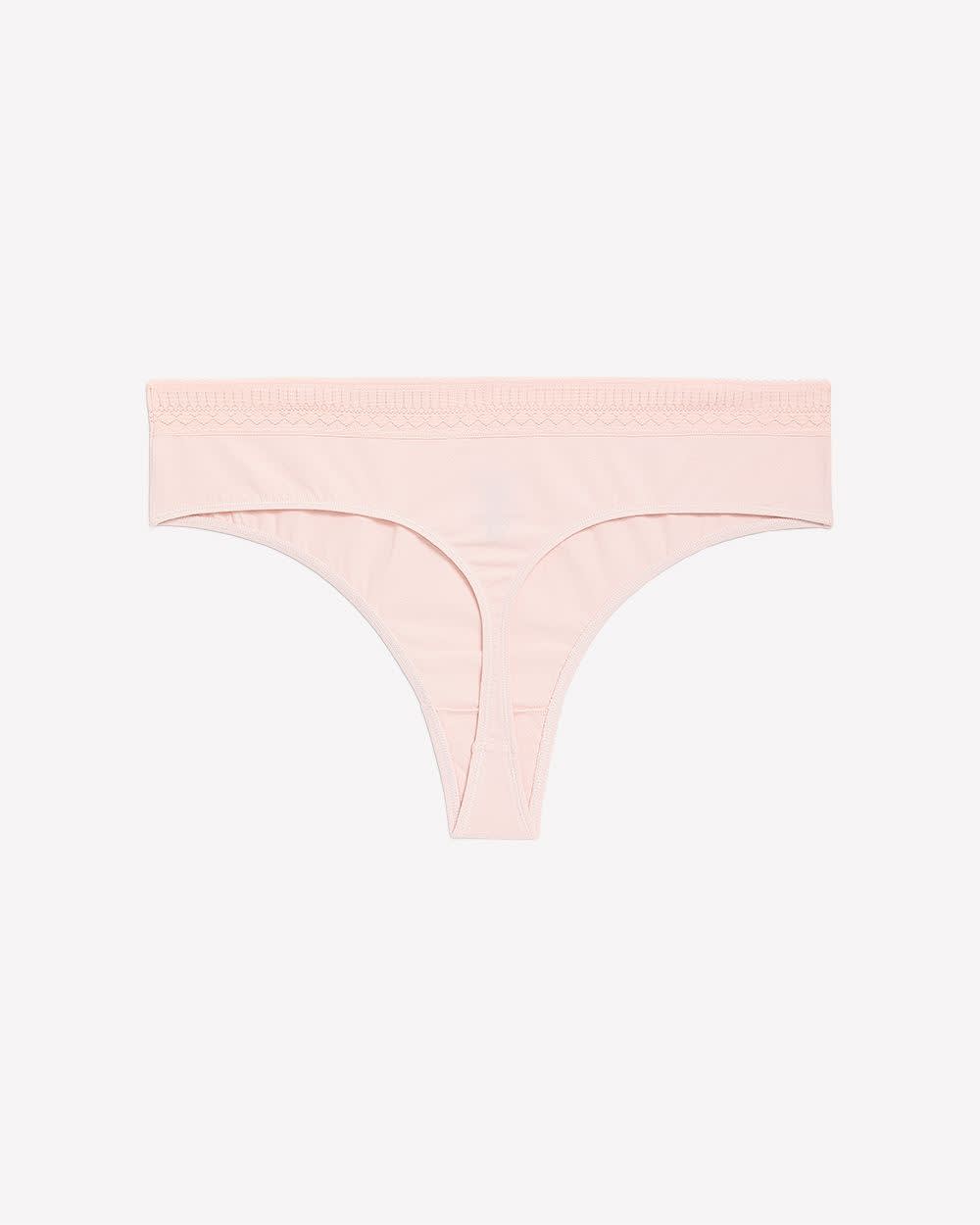 Culotte tanga en coton rose avec bande de taille en dentelle - ti Voglio