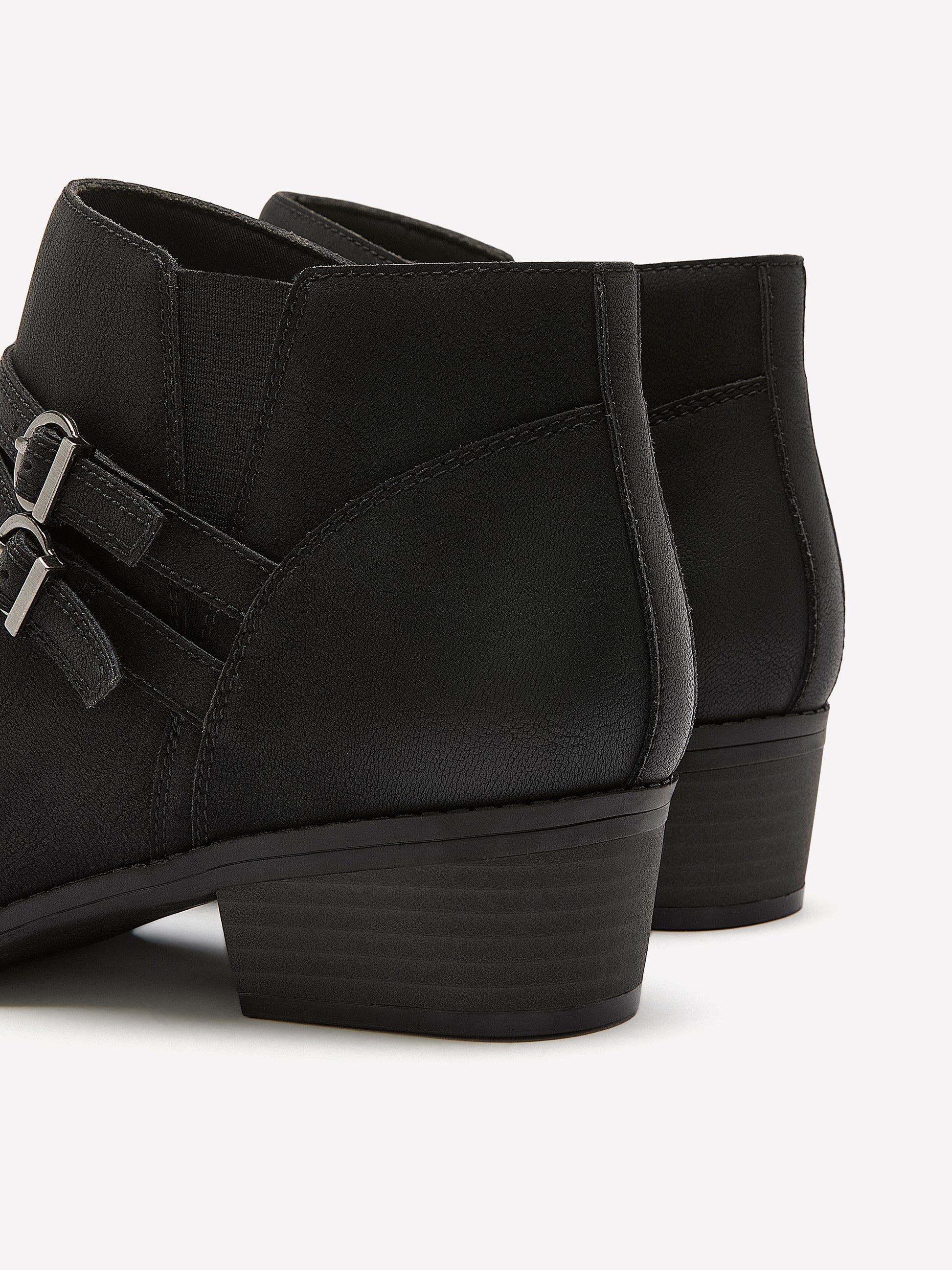 Wide Width, Danyelle Cali Black Leather Mid-Heel Bootie - Clarks