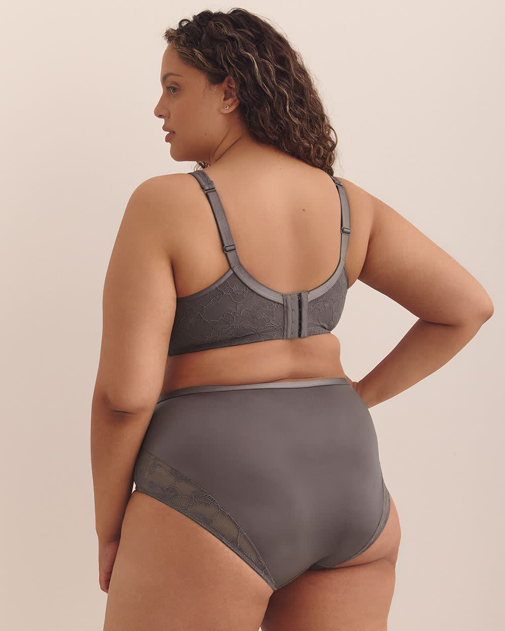 Grey Underwire Lace T-Shirt Bra - Déesse Collection