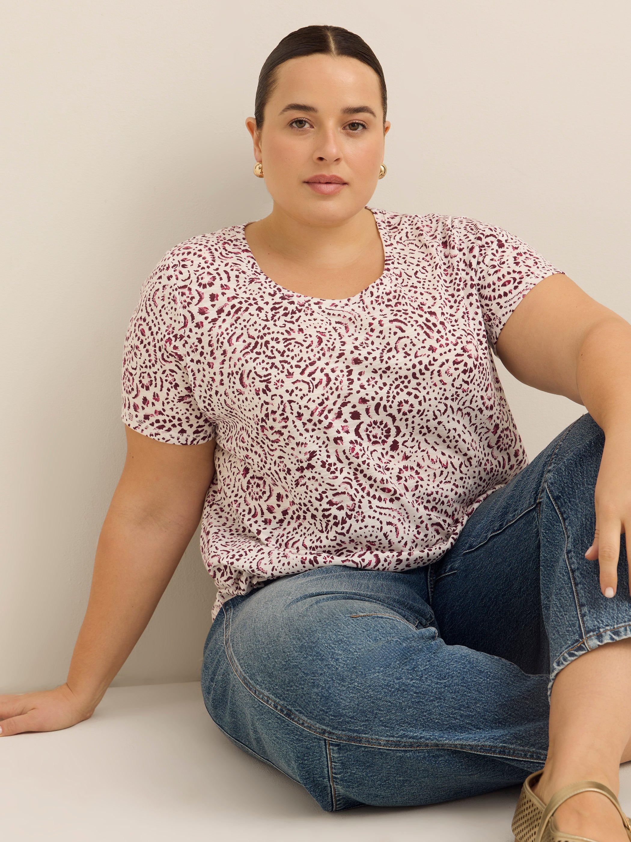 Curvy-Fit Short-Sleeve Crew-Neck Tee