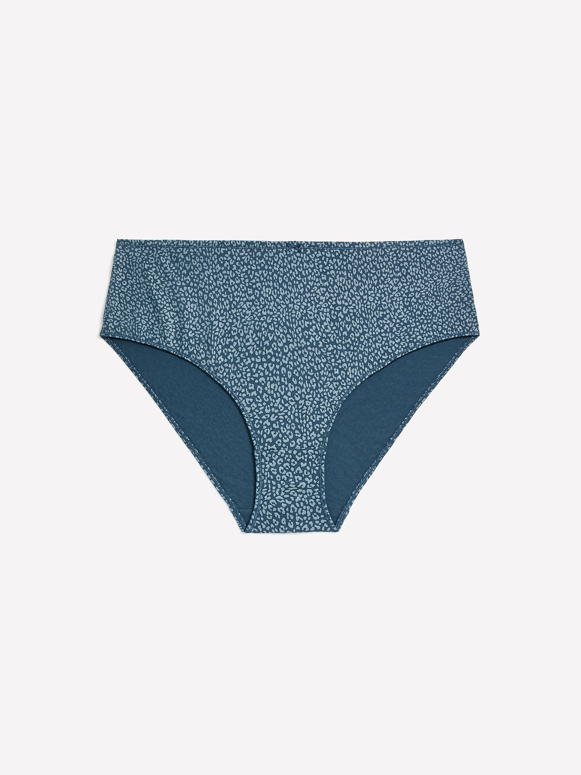 Blue Leopard-Print Cotton High-Cut Brief - tiVOGLIO