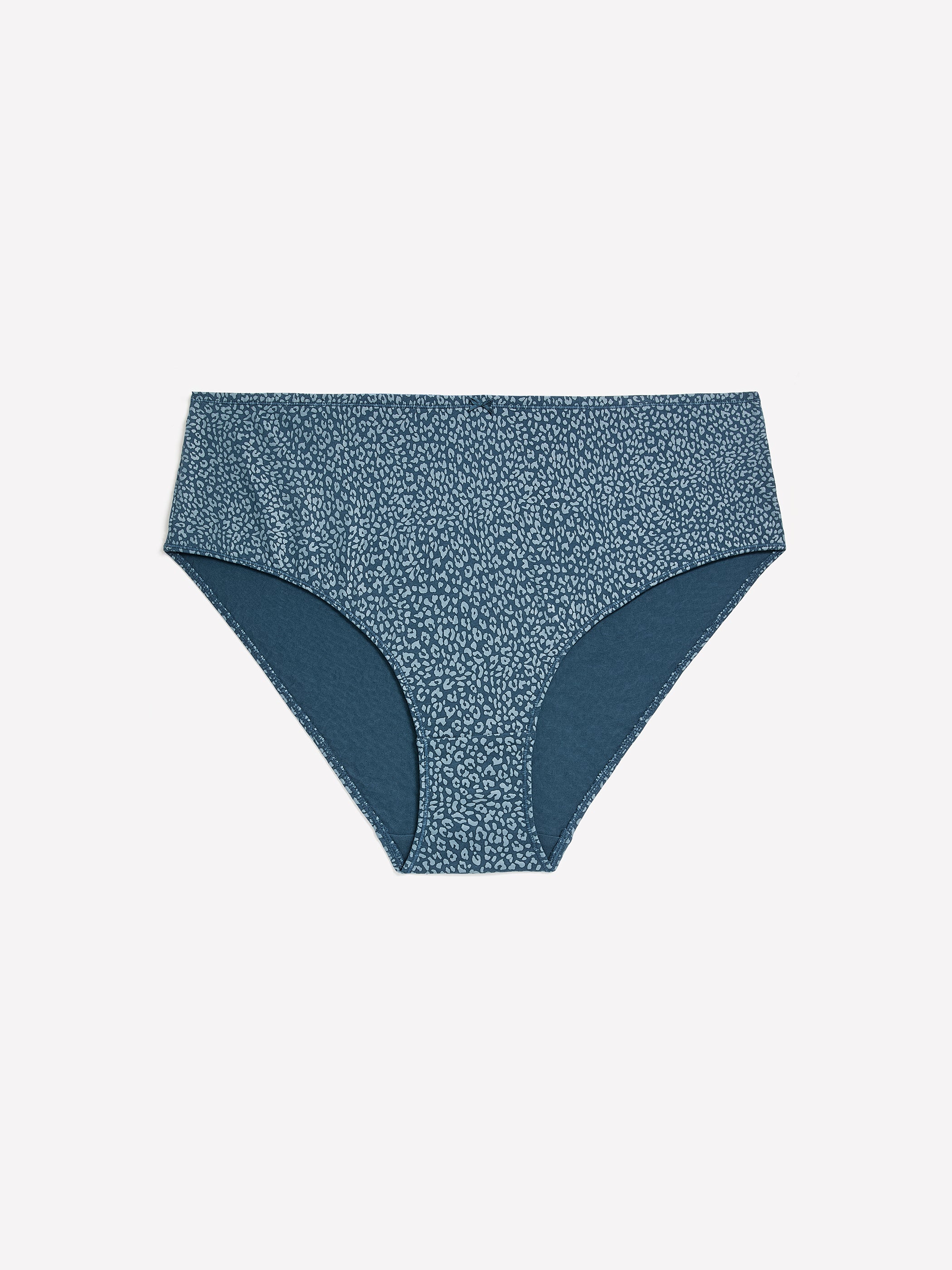 Blue Leopard-Print Cotton High-Cut Brief - tiVOGLIO