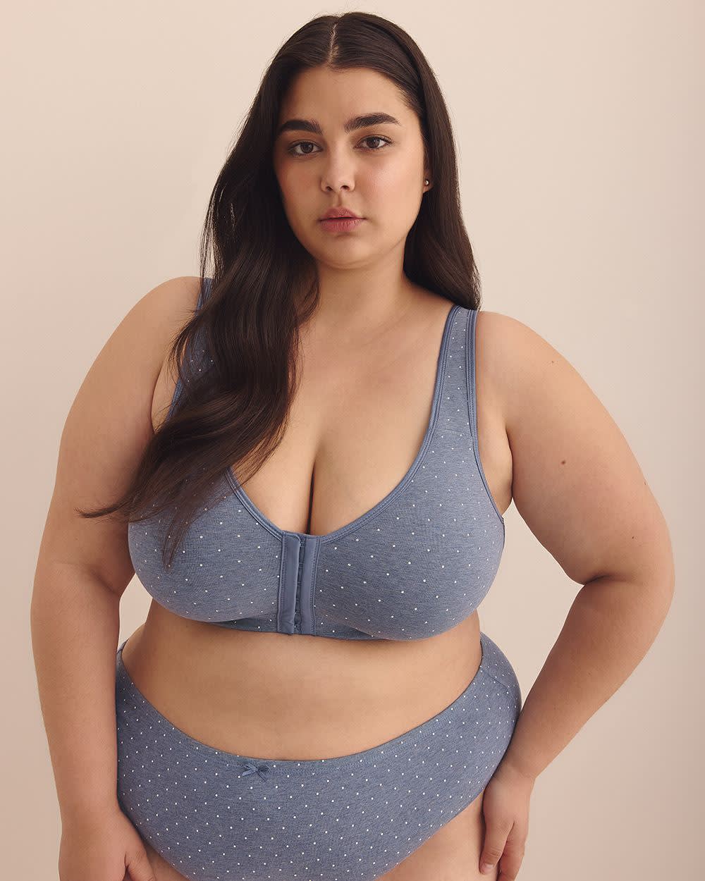 Soutien-gorge non doublé en coton à pois avec fermeture avant - ti Voglio