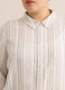 Striped Linen Blend Buttoned Down Tunic Shirt