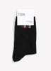 Black Crew Socks with XOXO Placement Print