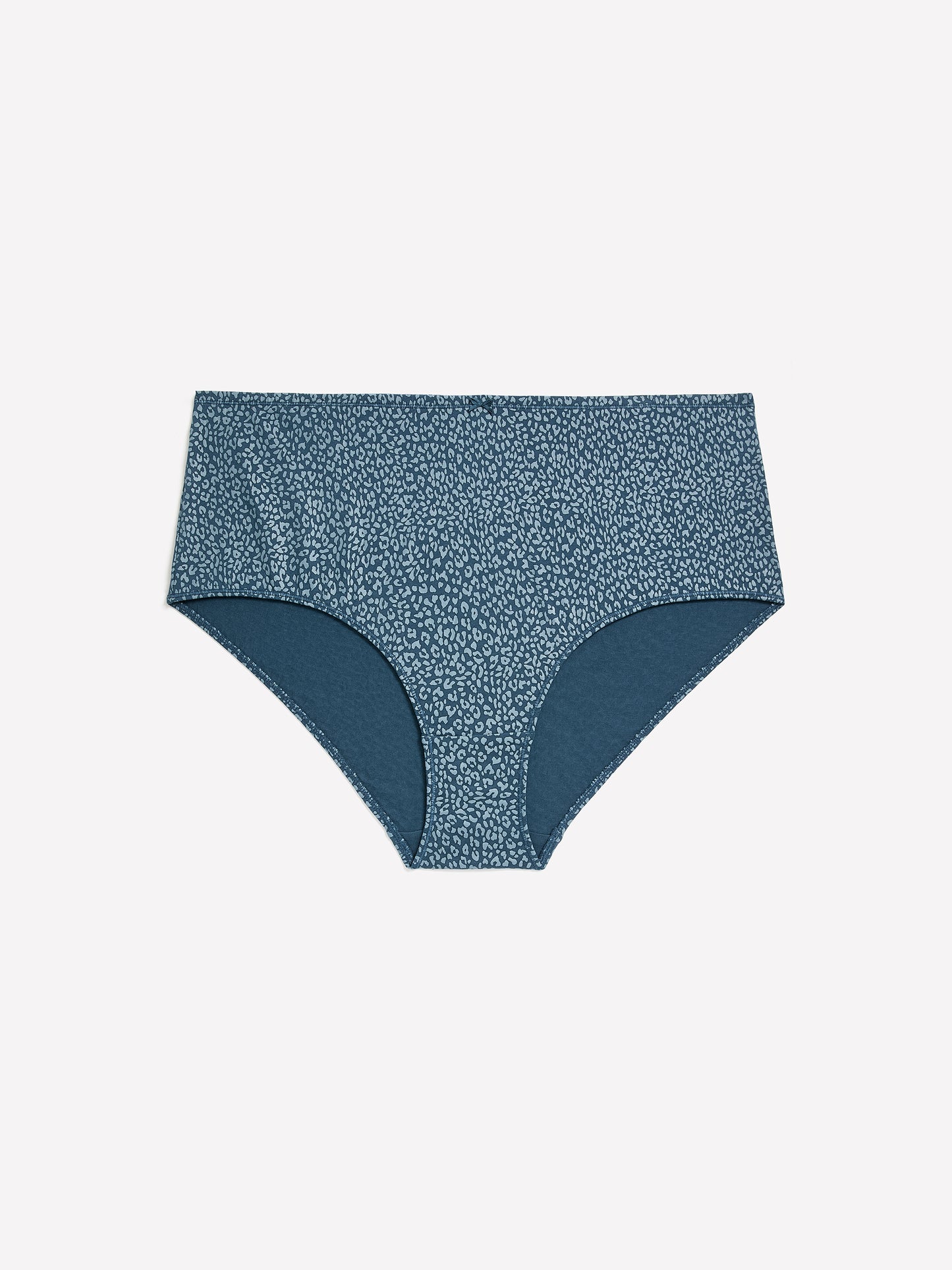 Blue Leopard-Print Cotton Full Brief - tiVOGLIO