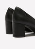 Wide Width, Josephine Black Faux Leather High Block Heel Shoe