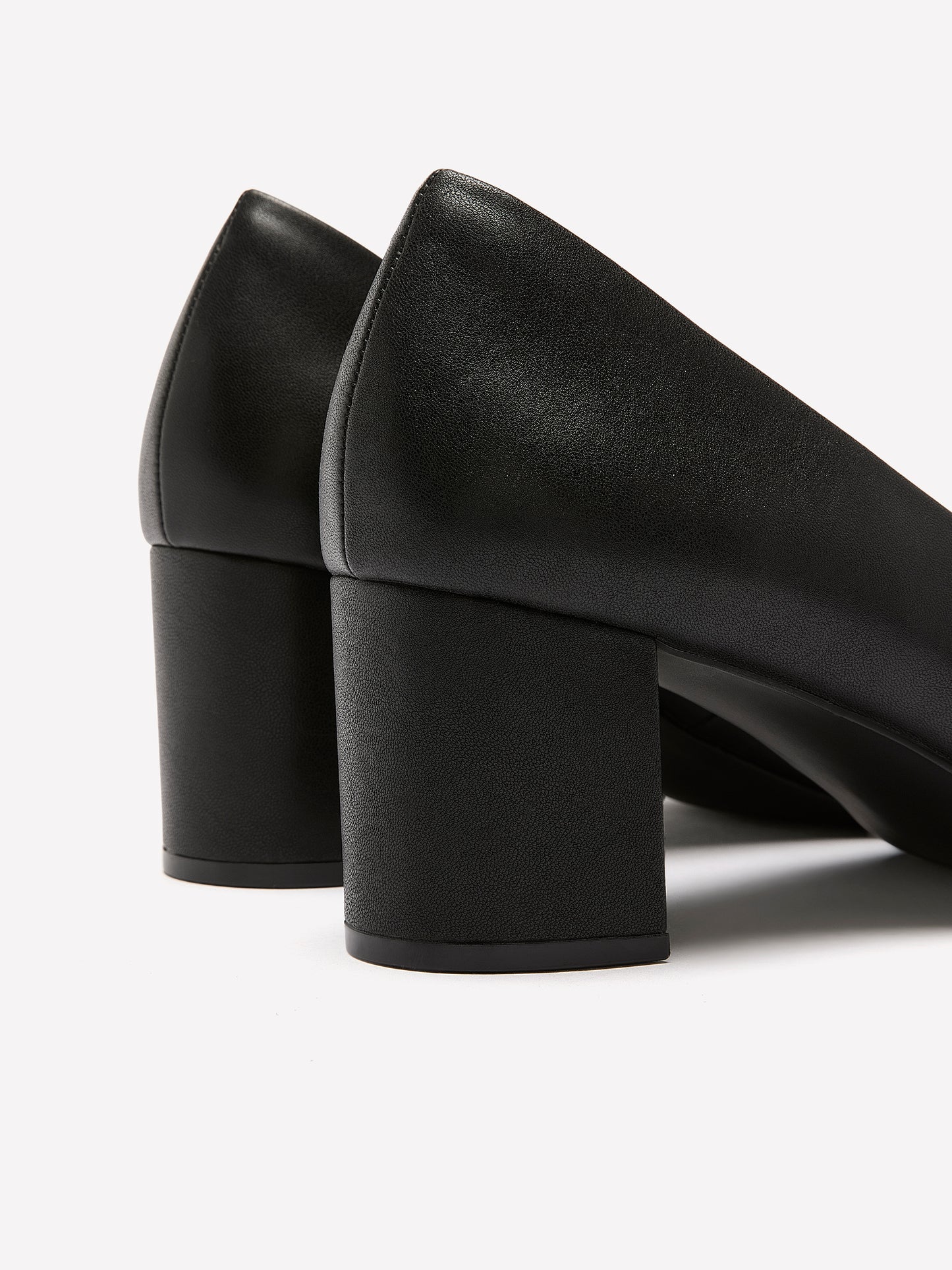 Wide Width, Josephine Black Faux Leather High Block Heel Shoe