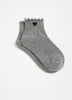 Lettuce-Edge Ankle Socks with Heart Placement Print