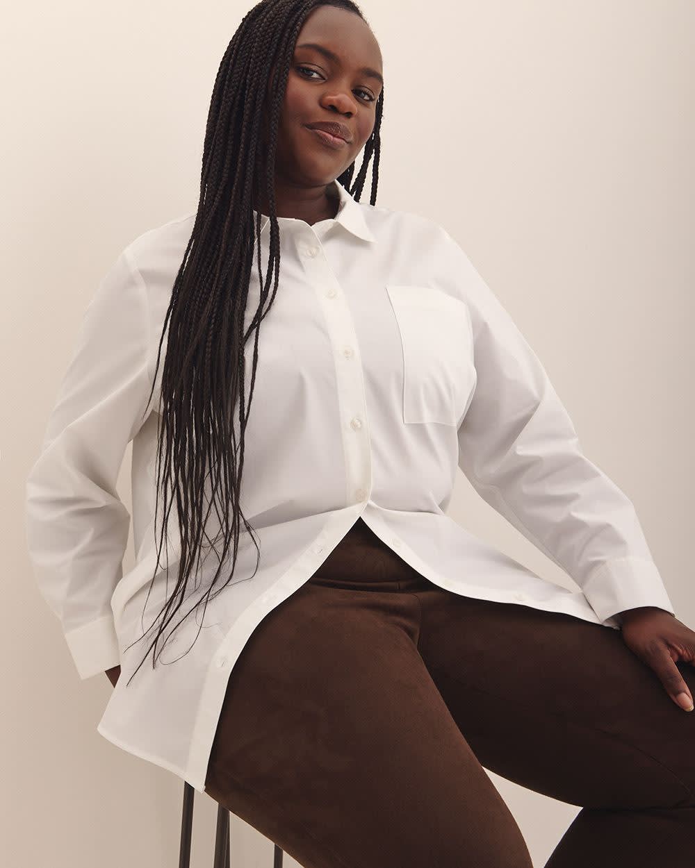 Legging marron en faux suède