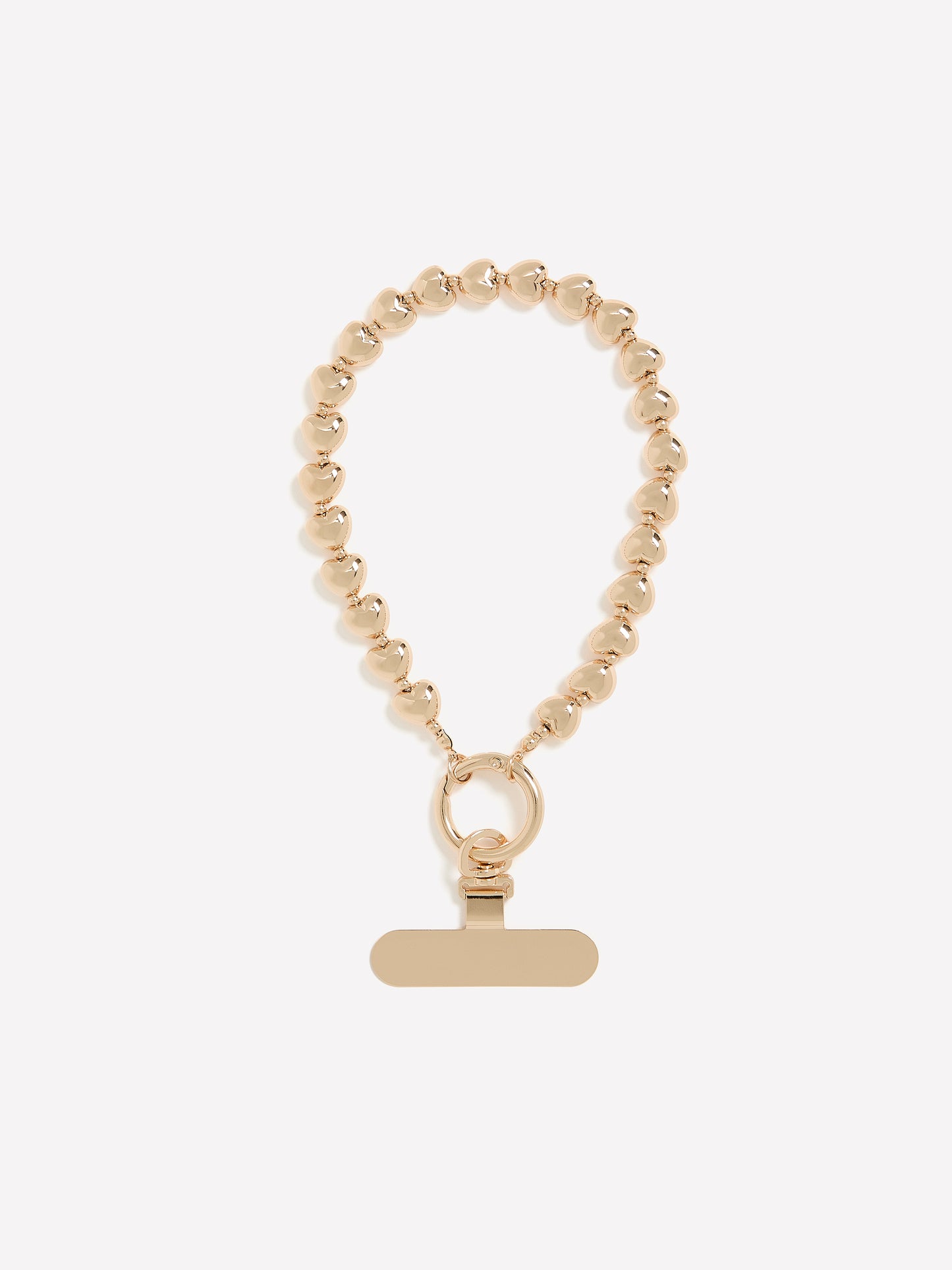 Golden Phone Wristlet Chain with Hearts
