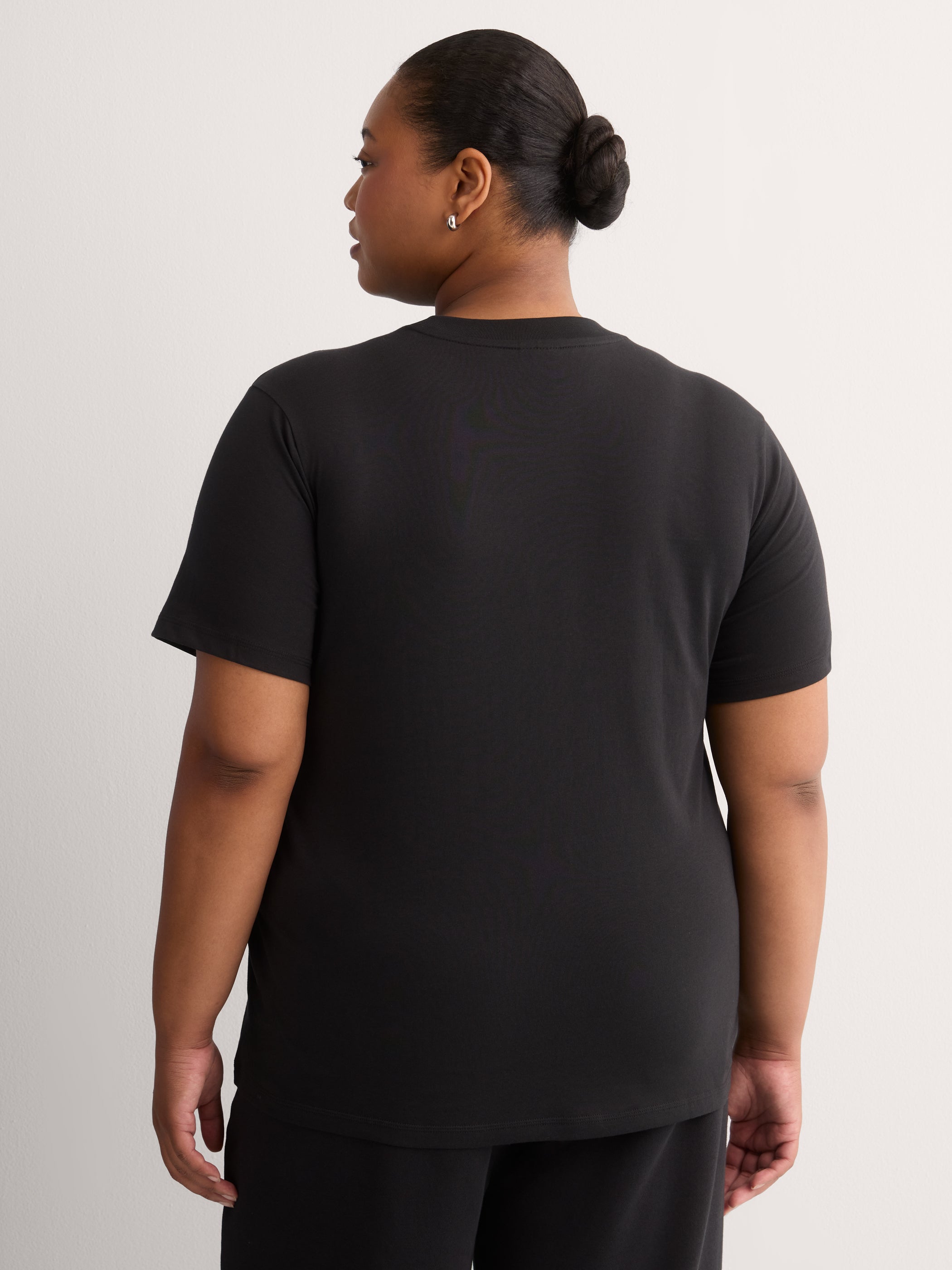 Black Short-Sleeve Crewneck Tee with Small Logo - adidas