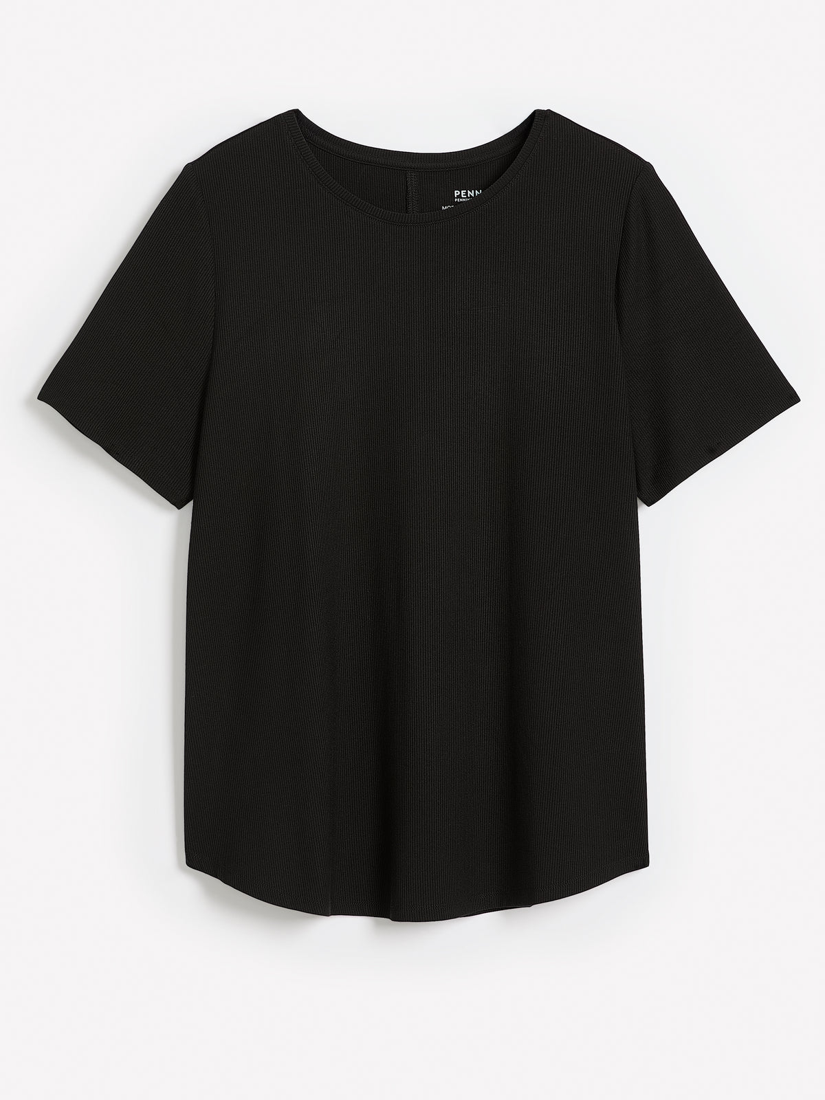 T-shirt côtelé à col rond, coupe moderne, tissu responsable - PENN. Essentials