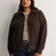Straight Zippered Sweater Cardigan