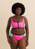 Neon Zippered-Front Crop Swim Top - Body Glove