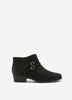 Wide Width, Danyelle Cali Black Leather Mid-Heel Bootie - Clarks
