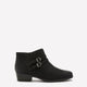 Wide Width, Danyelle Cali Black Leather Mid-Heel Bootie - Clarks