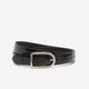 Reversible Faux Leather Denim Belt with D-Shaped Buckle