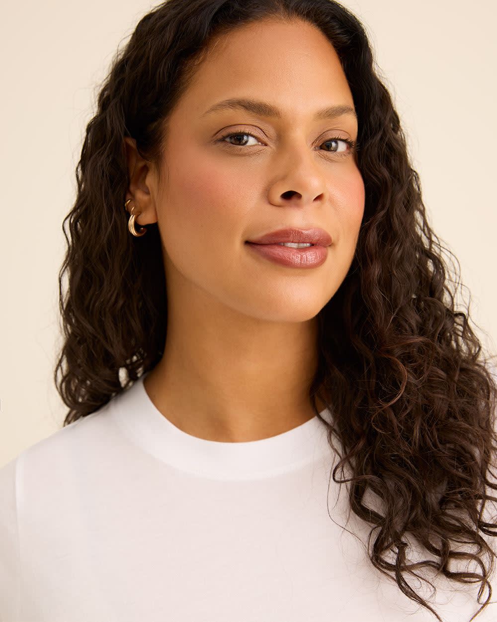 Crewneck Short-Sleeve Knit Top