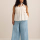 High-Rise Palazzo-Leg Pull-On Denim Pant - d/C JEANS