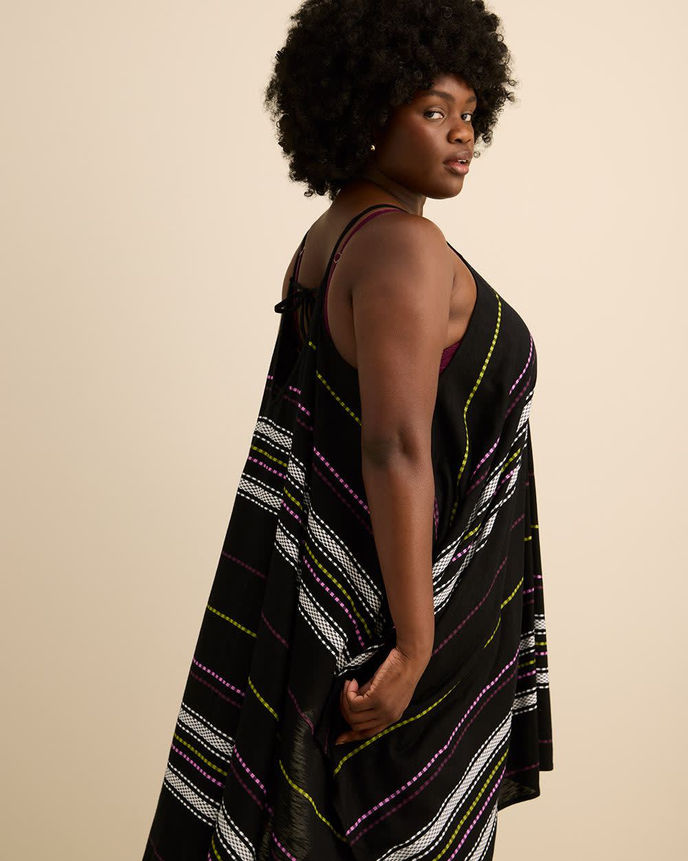 Robe noire cache-maillot à ourlet asymétrique