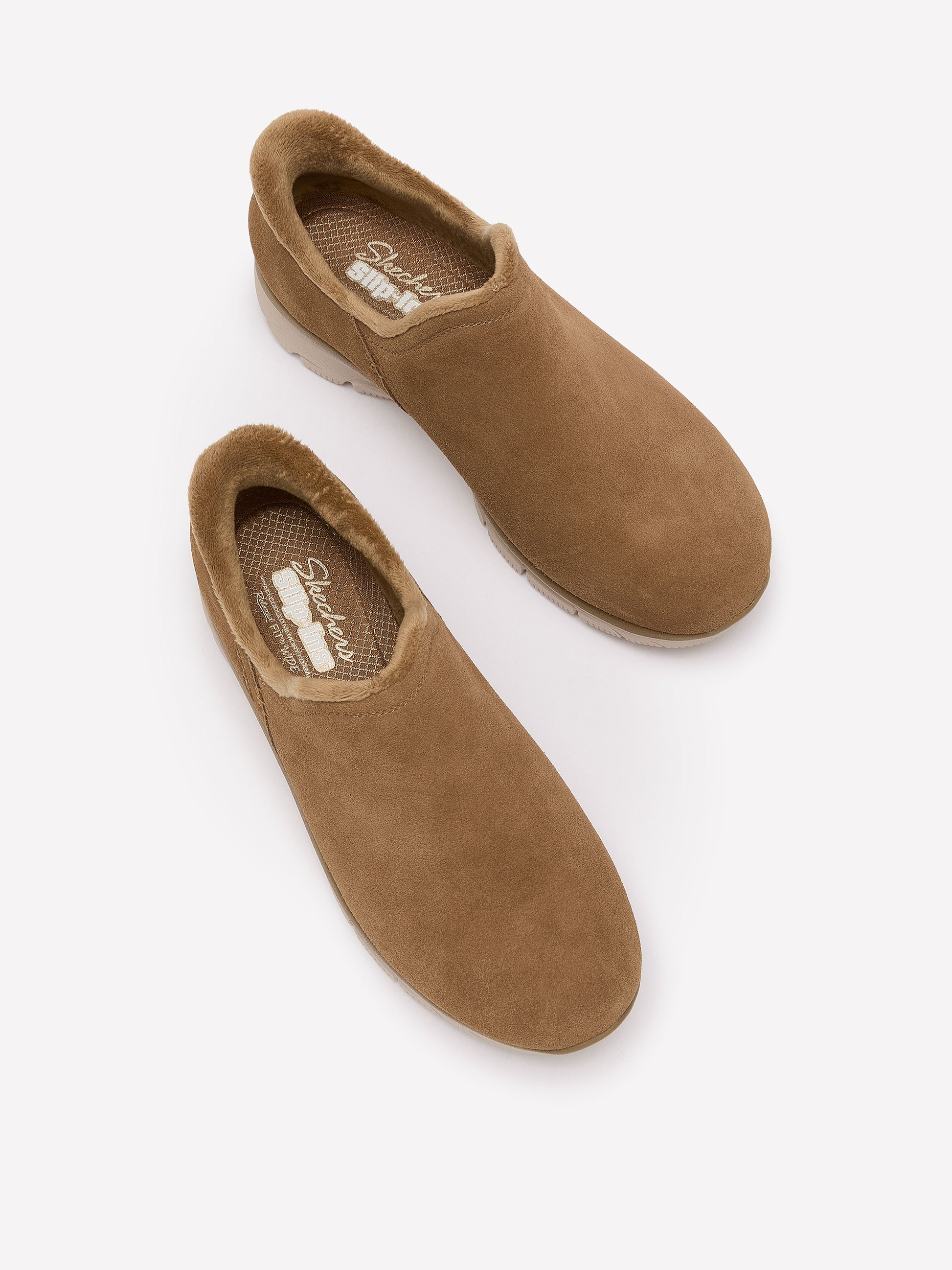 Wide Width, Relaxed-Fit Low-Heel Suede Bootie - Skechers