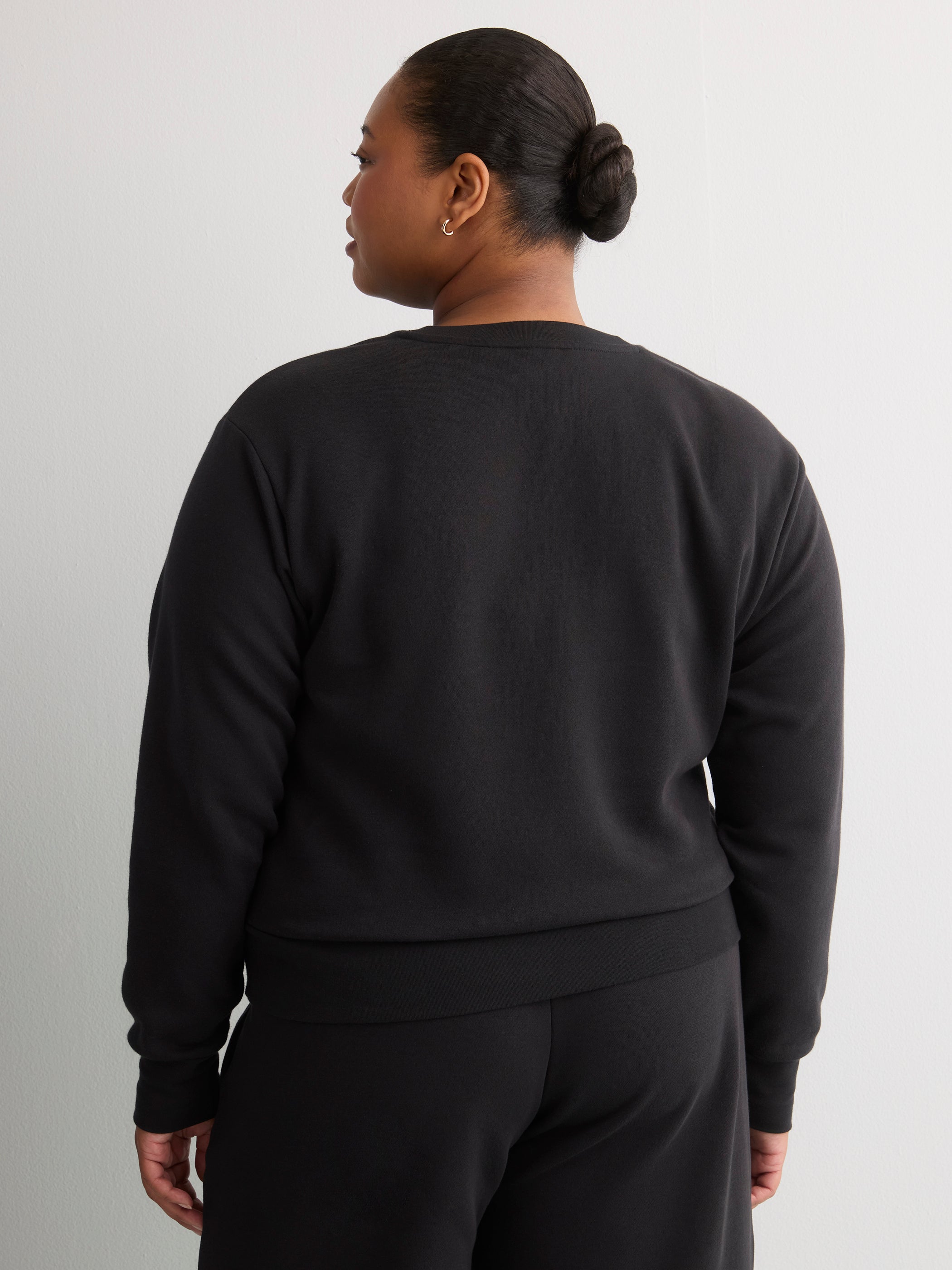 Black Feel Cozy Fleece Sweatshirt with Small Logo - adidas