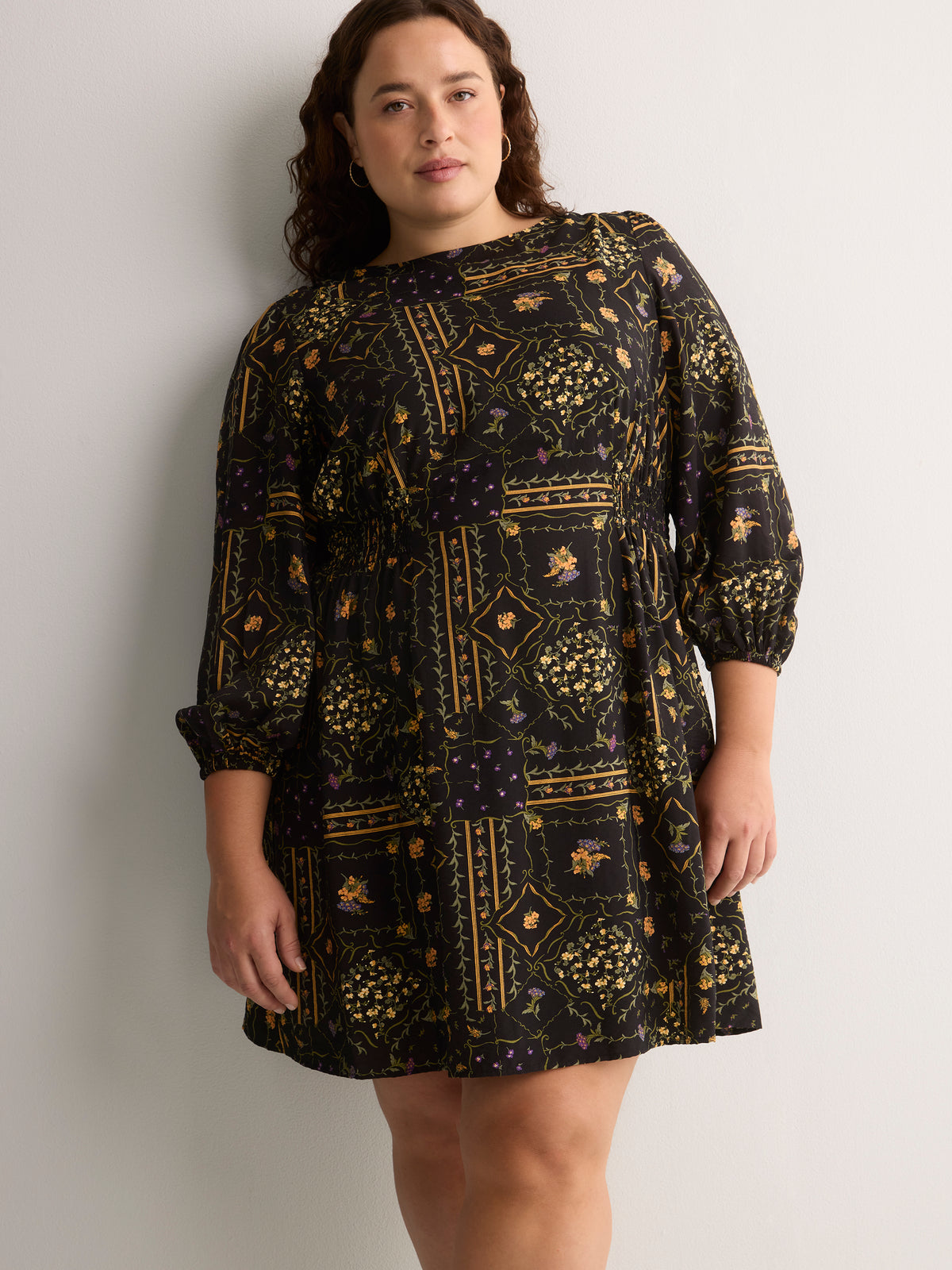 Long-Sleeve Fit-and-Flare Dress
