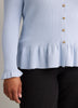 Responsible, Fit and Flare Peplum Button-Down Sweater