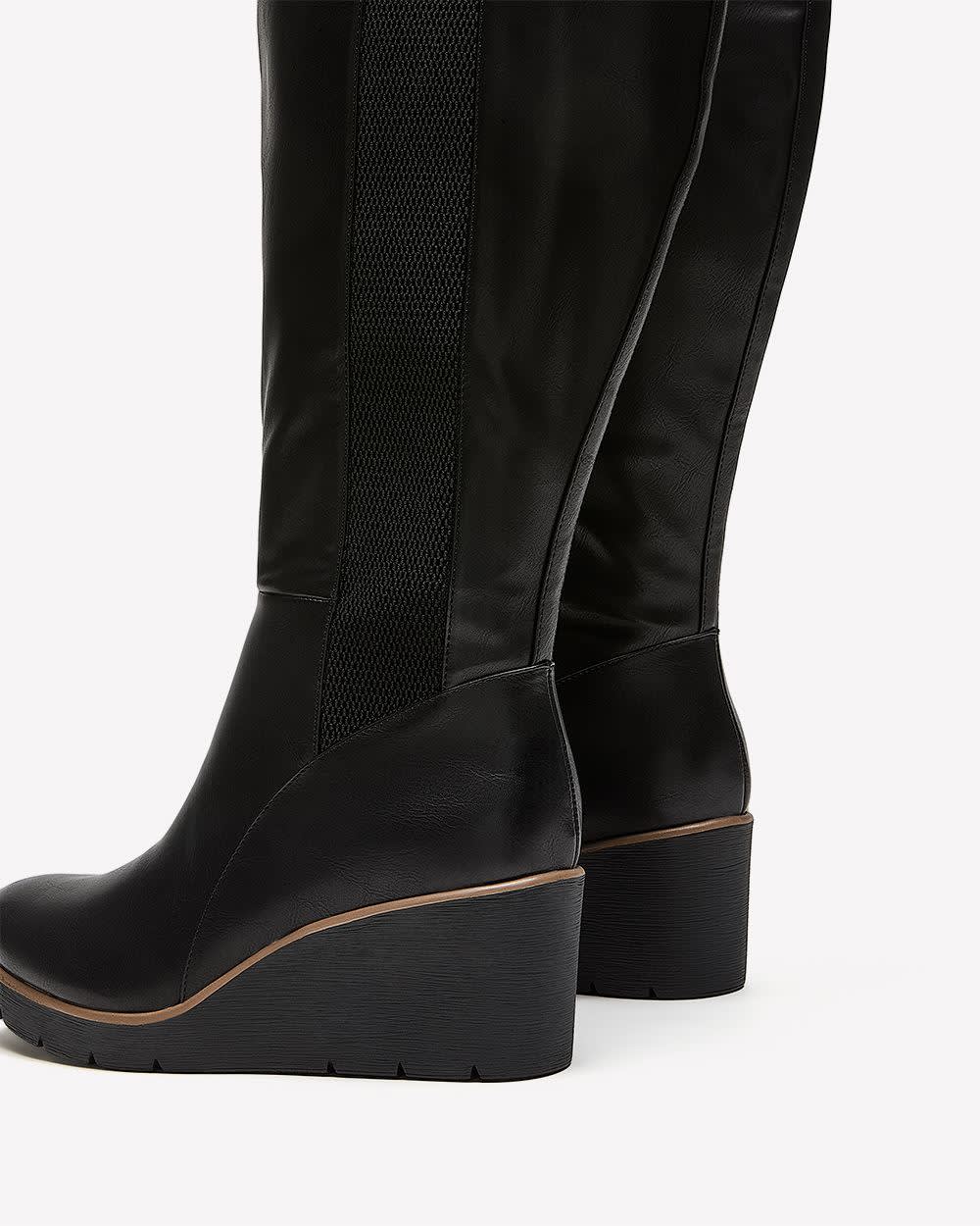 Bottes Femme Pieds Larges Cuir Souple - Bottines Hiver Confortables Mollet Large Grande Taille