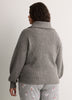 Loose-Fit Half-Zip Shaker Knit Sweater