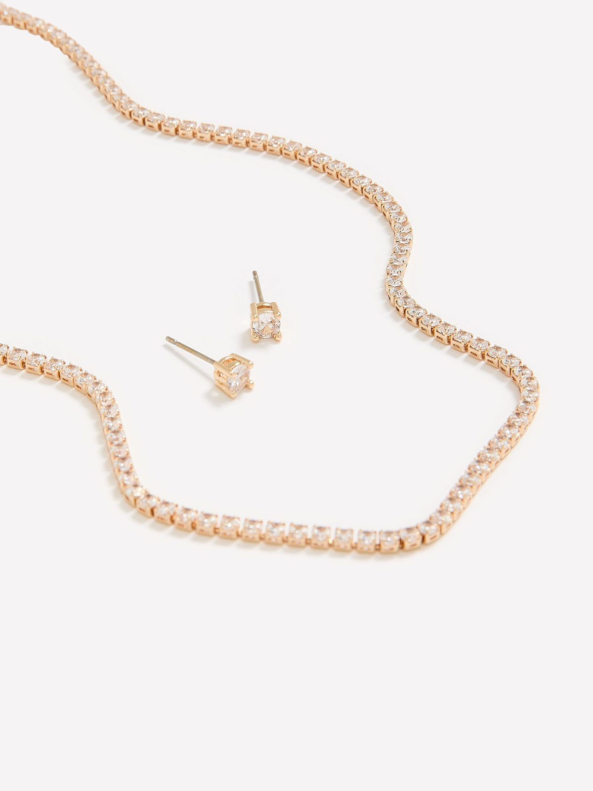 Cubic Zirconia Necklace and Earring Set