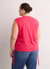 Sleeveless Eyelet Knit Top with Shirred Sides
