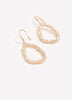 Golden Cubic Zirconia Oval Pendant Earrings