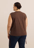 Sleeveless Eyelet Knit Top with Shirred Sides