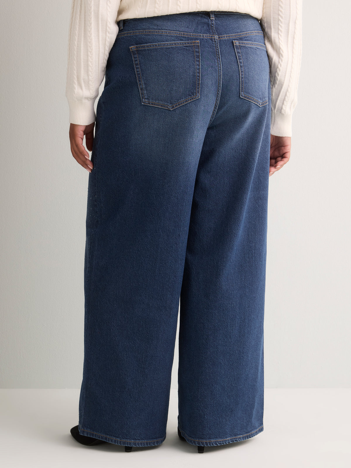 Classic-Fit High-Rise Wide-Leg Embellished Jean - d/C jeans