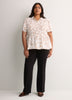 Responsible, Smocking Fit-and-Flare Shirt-Collar Blouse