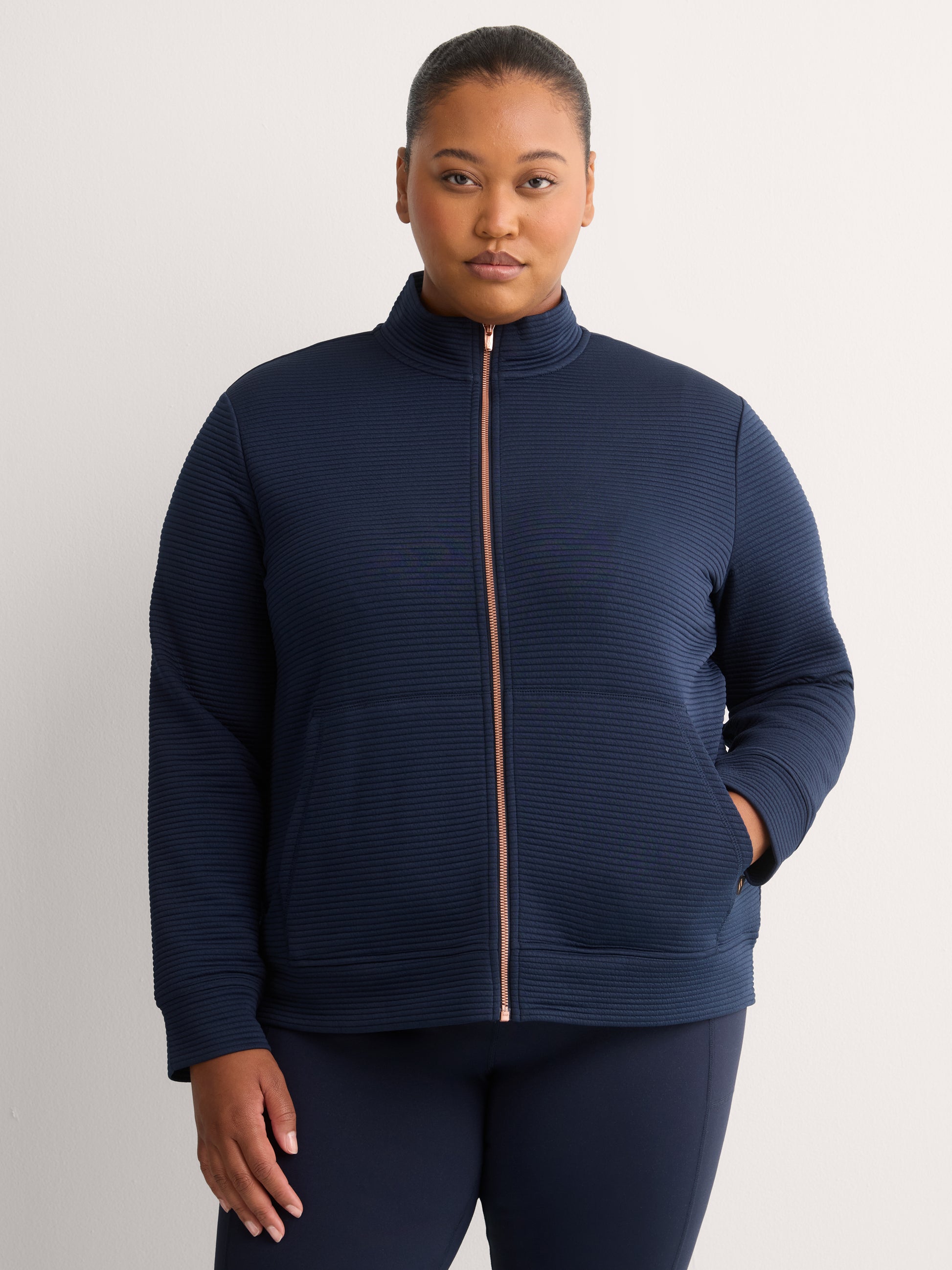 Go Walk Everywhere Ribbed Knit Jacket - Skechers