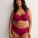 Red Lace Unlined T-Cup Underwire Bra - Déesse