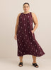 Sleeveless A-Line Halter Maxi Dress with Back Bow Tie