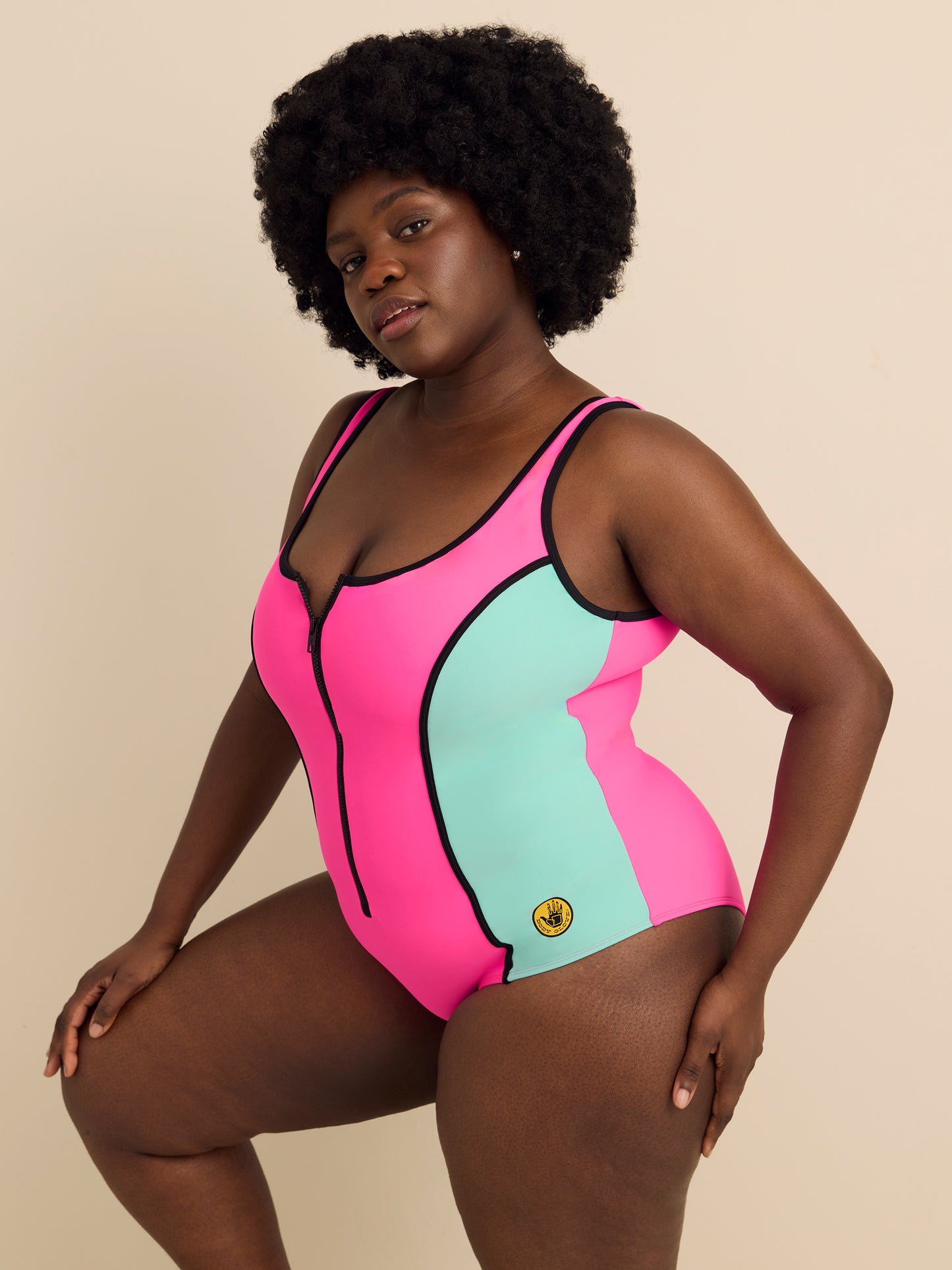 Neon Zippered-Front One-Piece Swimsuit - Body Glove