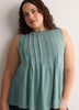 Sleeveless Swing Pintuck Knit Top