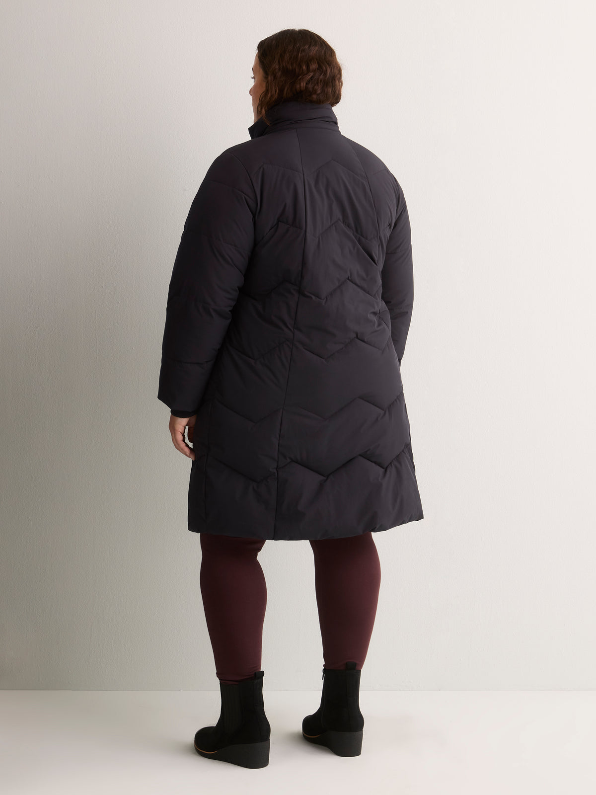 Long Stretch Hooded Puffer Jacket - Active Zone