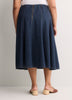 Dark Denim Fit and Flare Midi Skirt - d/C JEANS