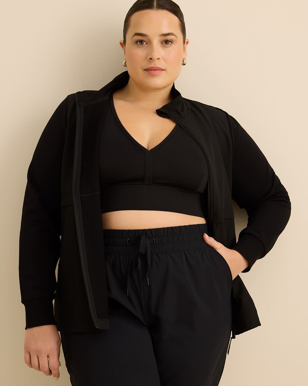 Veste zippée bimatière à col montant et manches longues - Active Zone