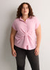 Knotted Buttoned-Down Blouse