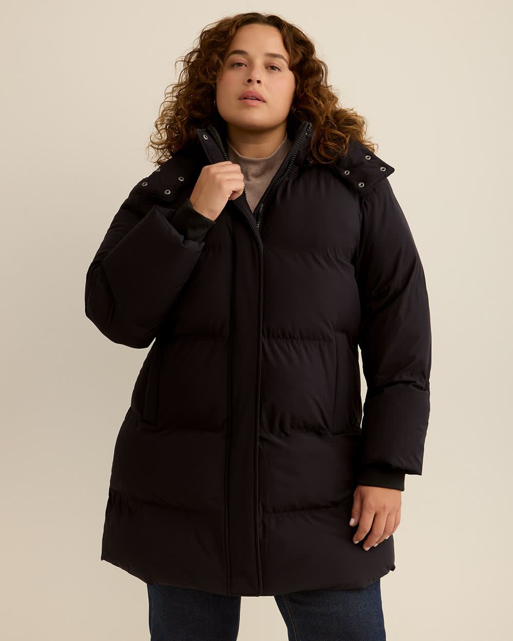 Penningtons Mid-Length Puffer Jacket – Bi-Stretch, Removable Hood