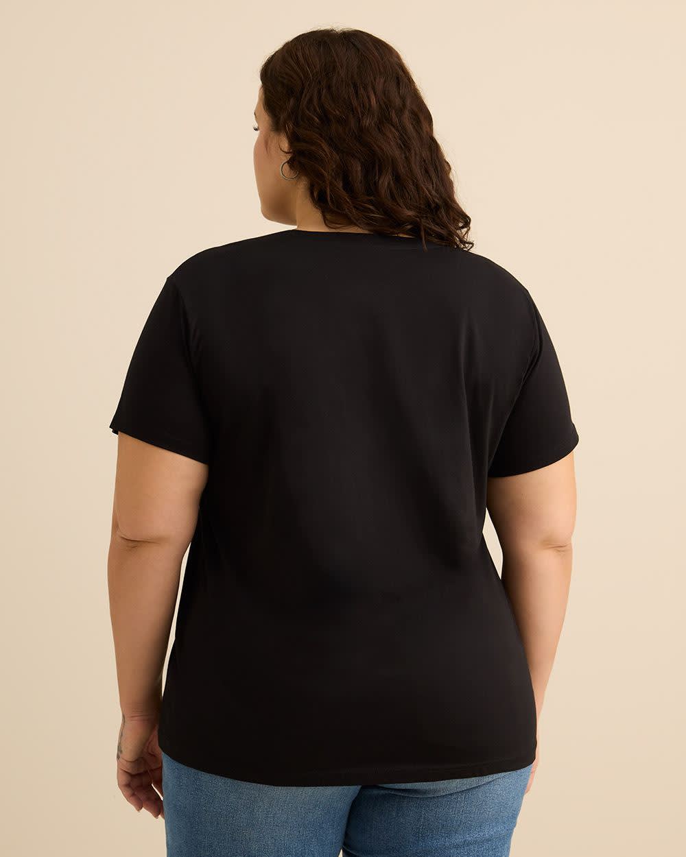 T-shirt noir à manches courtes avec imprimé de Morgan Wallen