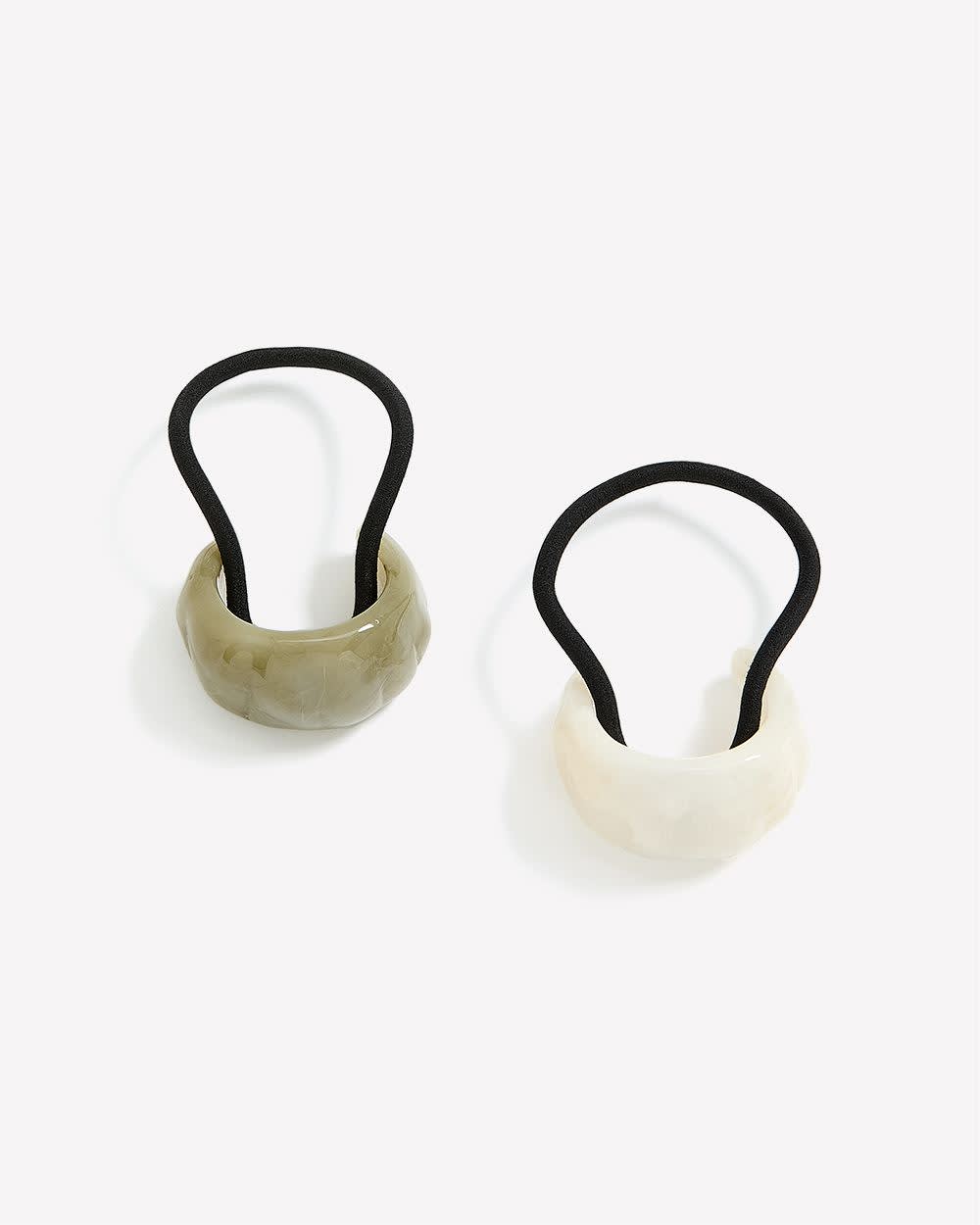 Élastiques à cheveux avec détail en résine, ens. de 2